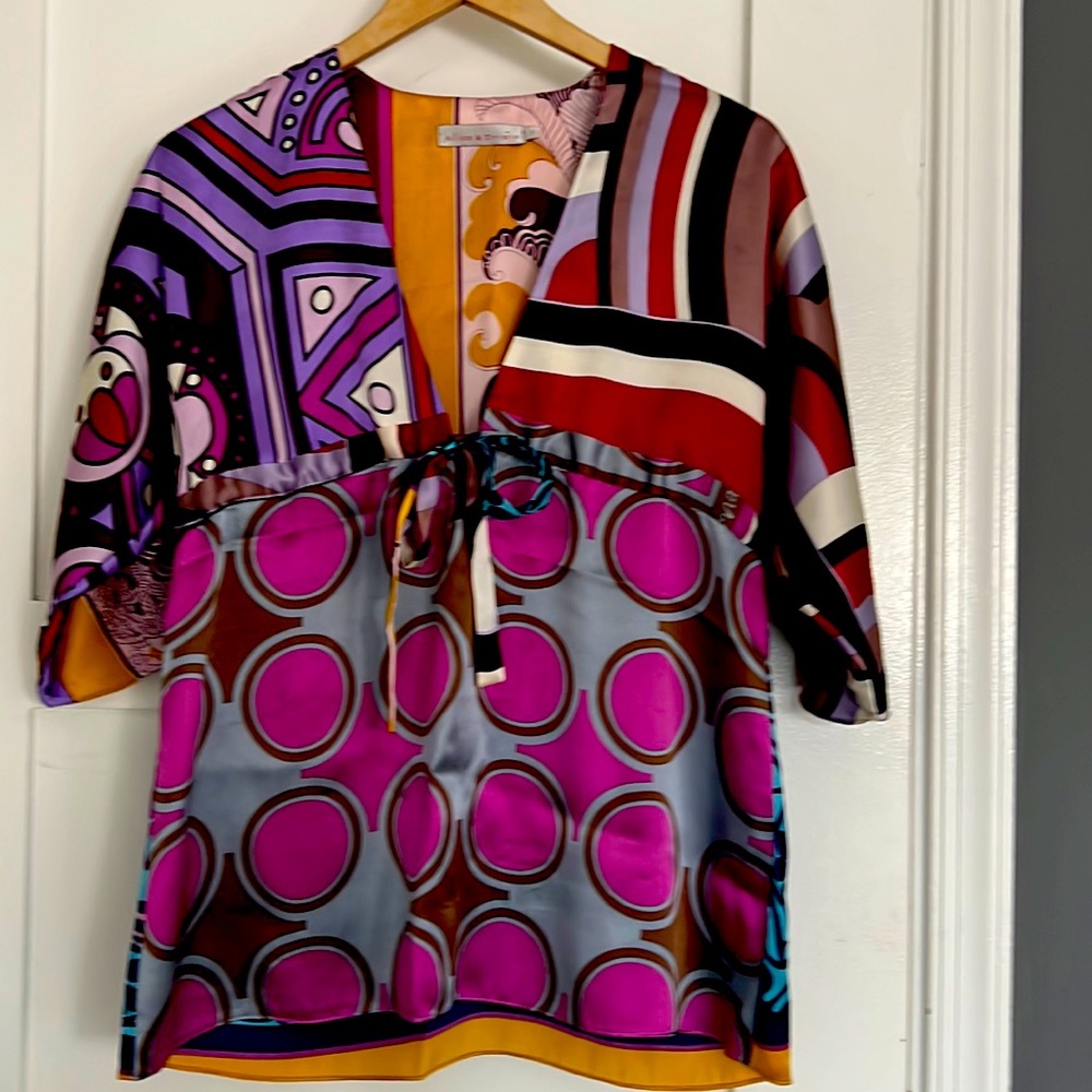 Silk multi colored blouse